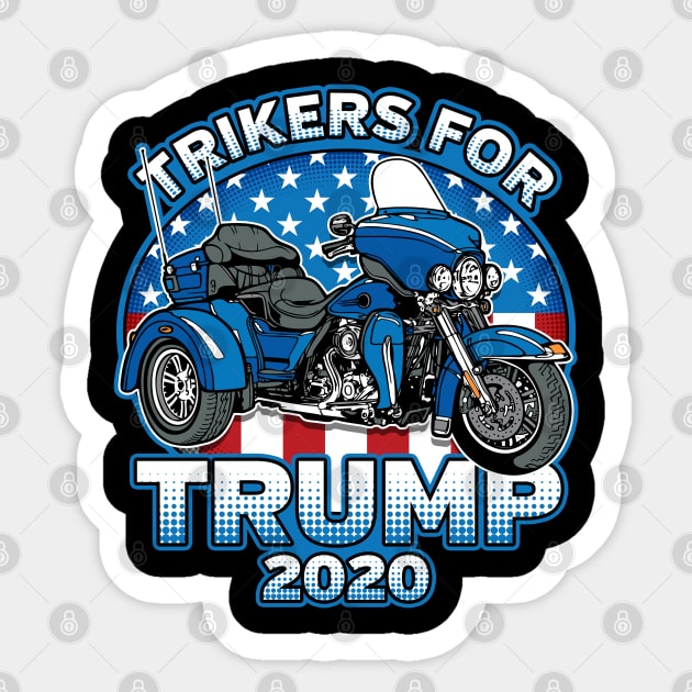 Trikers For Trump 2020 Biker Sticker by RadStar